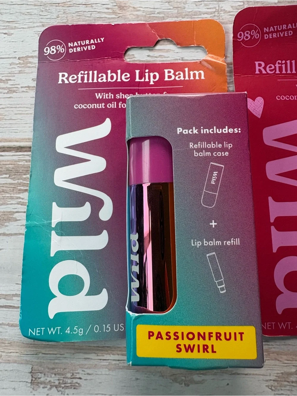 Wild Refillable Lip Balm Duo — Passionfruit Swirl & Vanilla Frost